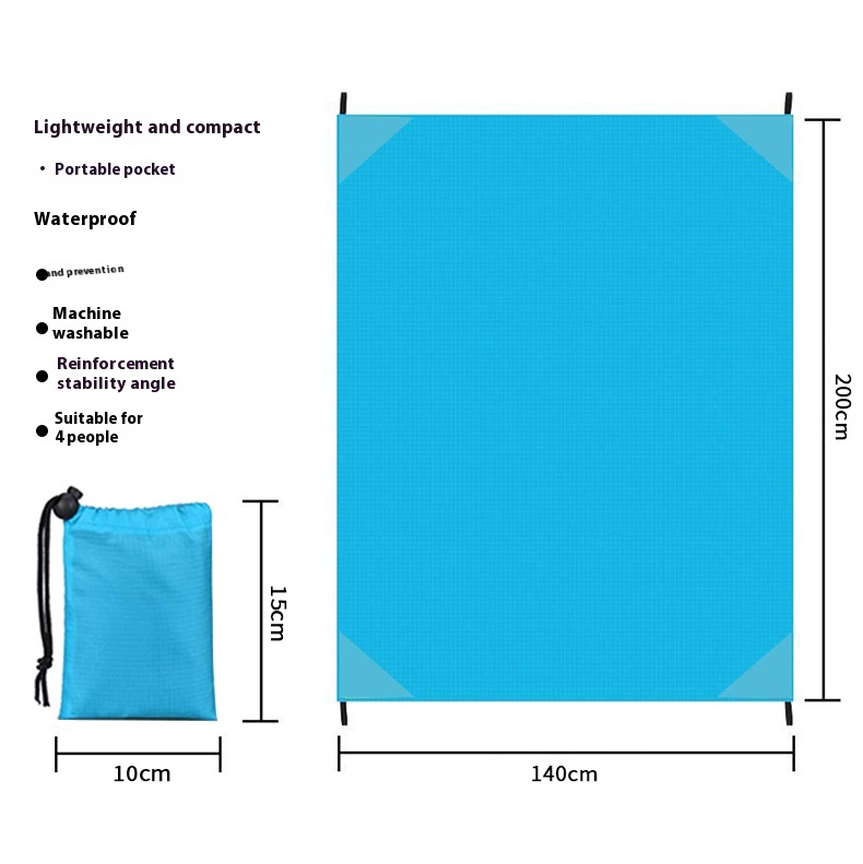 Pocket blanket picnic mat Lightweight sand mat mini folding beach mat Moisture mat for outdoor camping_voghion.com