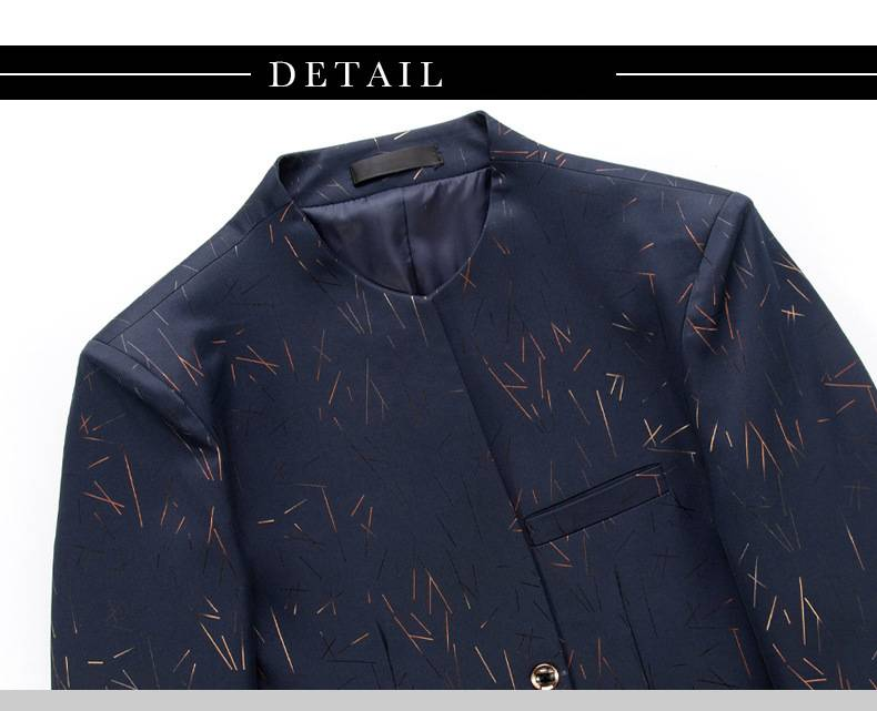 Sıcak Satış Yeni Erkek Takım Elbise, Slim Fit Baskılı Elbise, İş Gündelik, Dik Yaka Takım Elbise, Parti, İş ve Düğün İçin Tek Batı Üstü_voghion.com