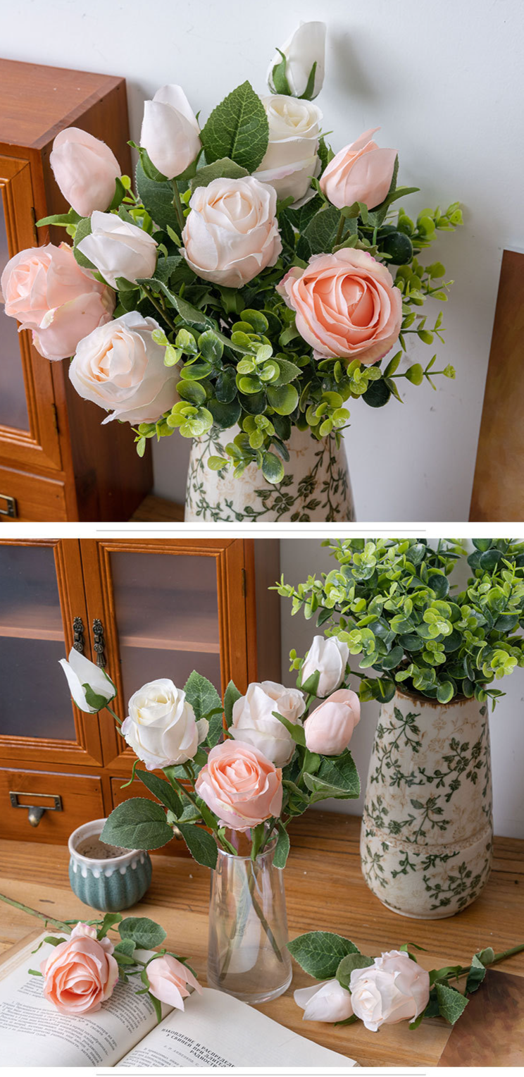 Haus & Garten Fable Eine Blume Eine Knospe Rosenzweig Künstliche Blume Simulation Blume Heimdekoration Handstrauß Rosenblumenwand PJ1137_voghion.com