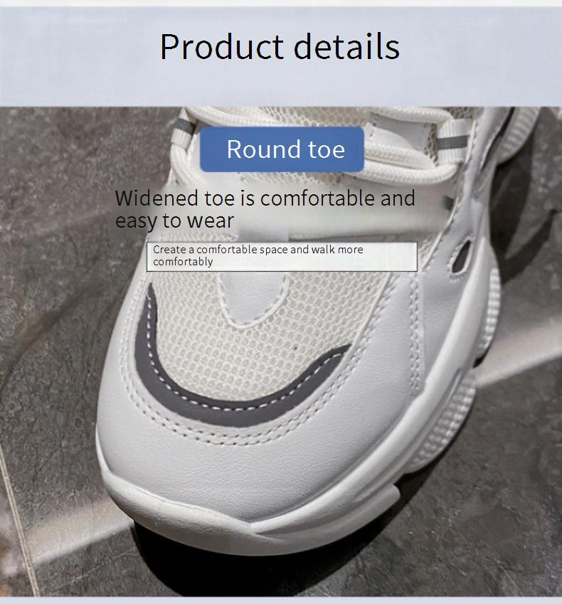 Mesh Breathable Thick Soled Dad Shoes For Women New Height Enhancing Net Celebrity Small Foot Casual Sports Shoes For Women_voghion.com