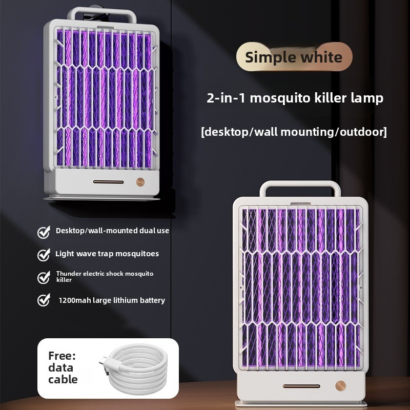 Lampe anti-moustiques électrique rechargeable – Lampe anti-insectes UV intérieure/extérieure avec technologie d'attraction automatique – Piège à insectes portable_voghion.com