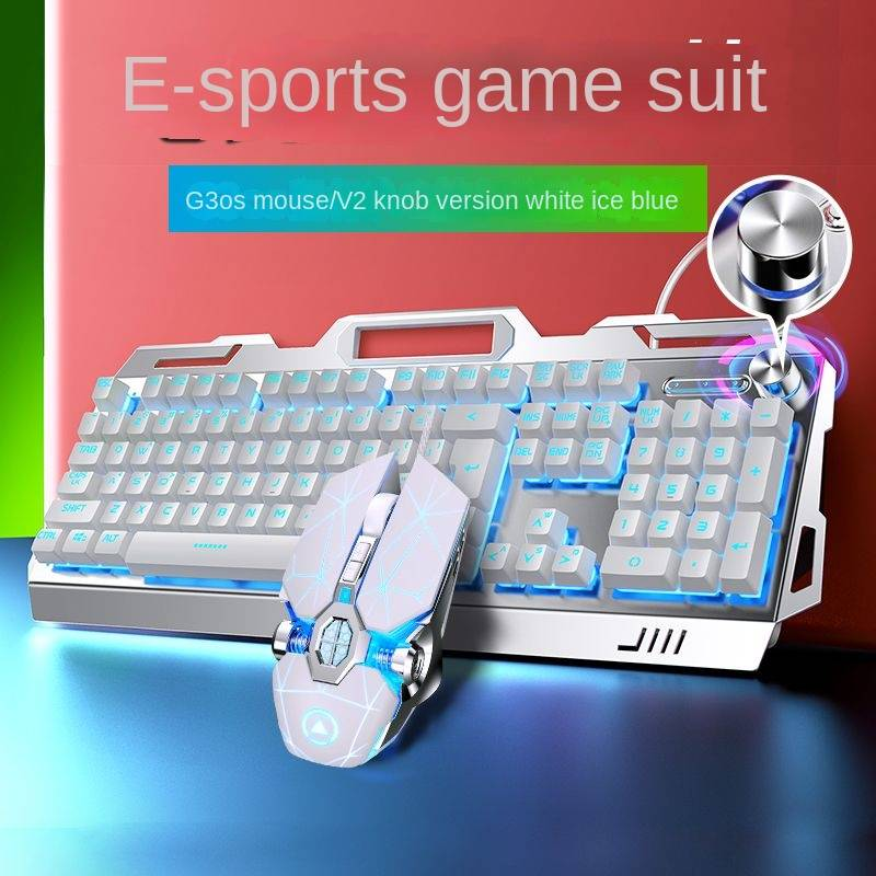 Silver Eagle V2 Wired Keyboard Mouse Set USB Desktop Computer Laptop Gaming Mechanical Feel E-sports Peripheral_voghion.com