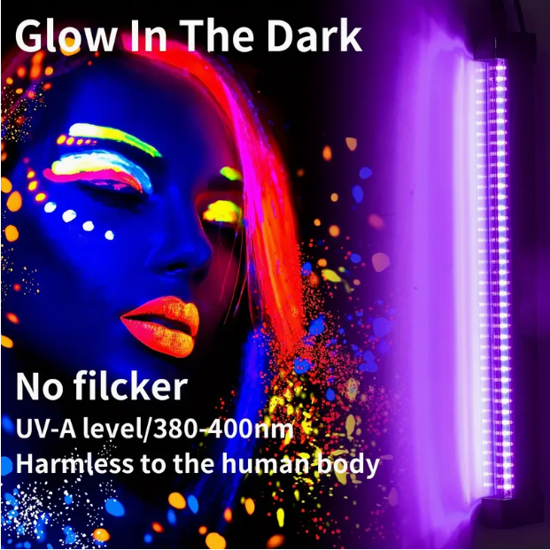 Tubo di luce nera a LED da 6 W, lampada a luce nera a LED UV USB da 395 nm, barra luminosa per feste, illuminazione da palco con interruttore_voghion.com