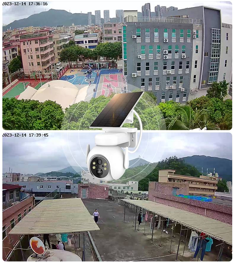 Outdoor Waterproof 4G Solar-Powered Surveillance Camera For Home Use With WiFi, Low Power Consumption, Battery, And Black Light Night Vision Monitor_voghion.com