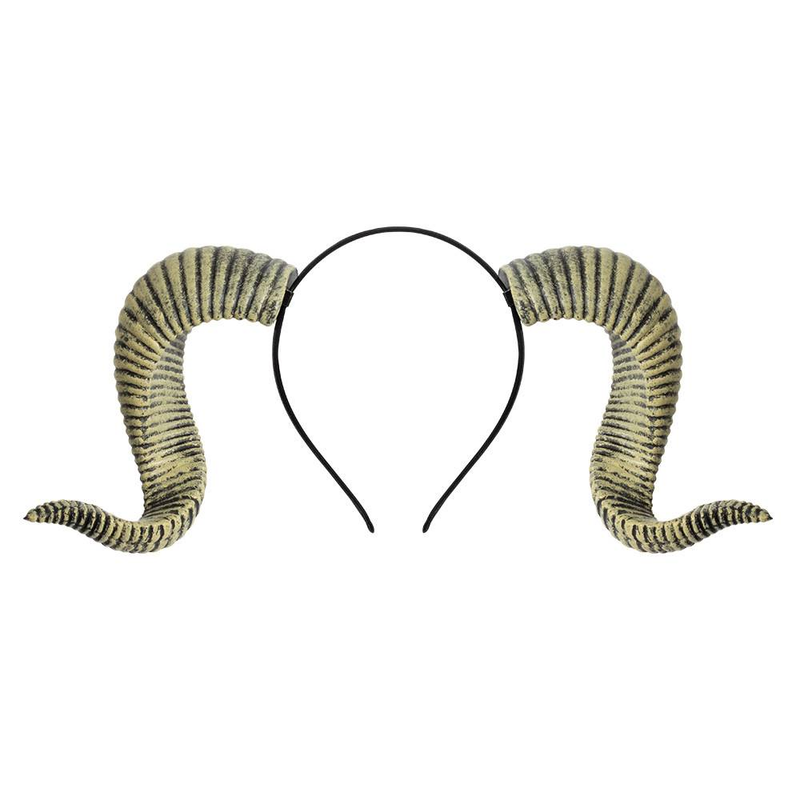DIY Detachable Props For Halloween Dance Party: RP Curved Sheep Horn Hairband, Festival Party Performance Headband_voghion.com