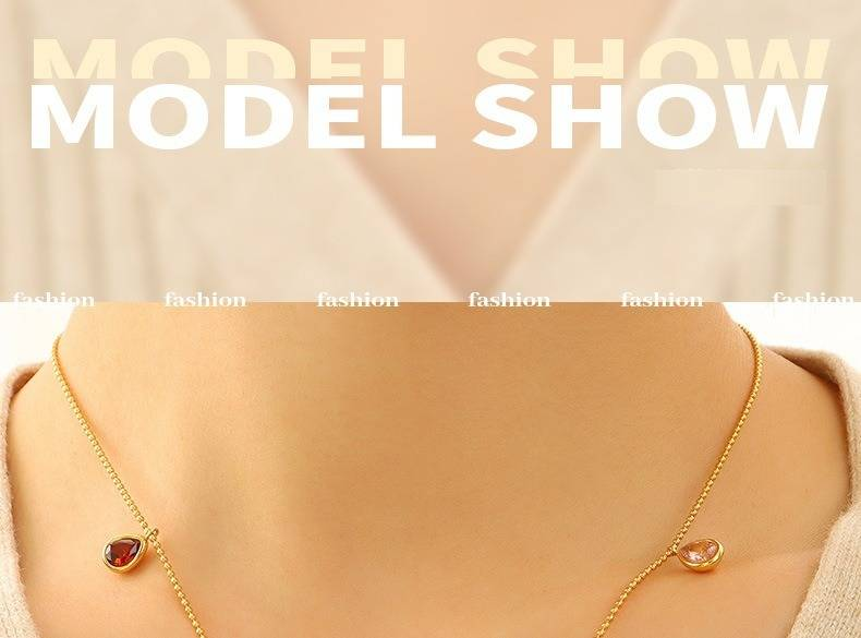 Damessieraden Geometrische Zirkonia Hanger Ketting - Stijlvolle Minimalistische Laagketting Voor Dagelijks Gebruik Sleutelbeenhalsketting_voghion.com