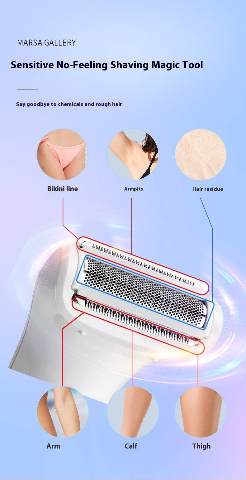 Rasoio elettrico Surker 4 in 1 per donna, ricaricabile tramite USB, impermeabile e indolore per la rimozione dei peli di viso, gambe, bikini e ascelle_voghion.com