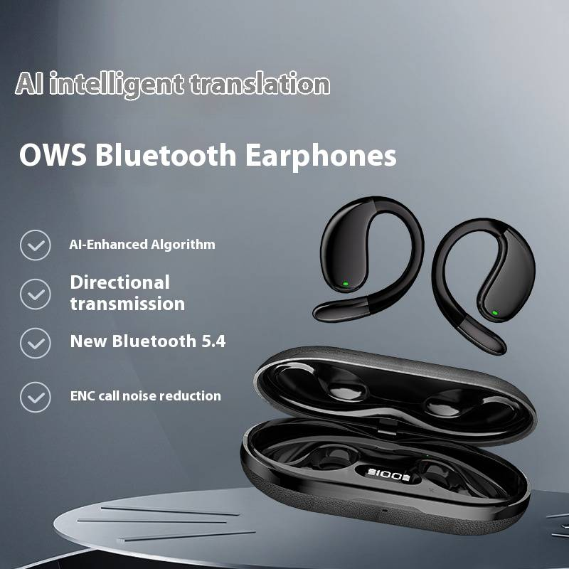 Wireless Bluetooth Earbuds With AI Translation, Open-Ear Design, Hi-Fi Sound, 10m Range, 8H Playtime, For Sports & Travel_voghion.com