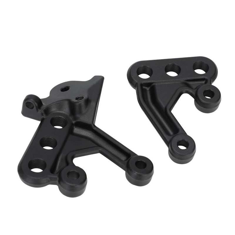 Motorcycle Foot Peg Brackets - Universal Aluminum Alloy Replacement Parts For Custom Bike Modifications (Black, 12x12x5cm)_voghion.com