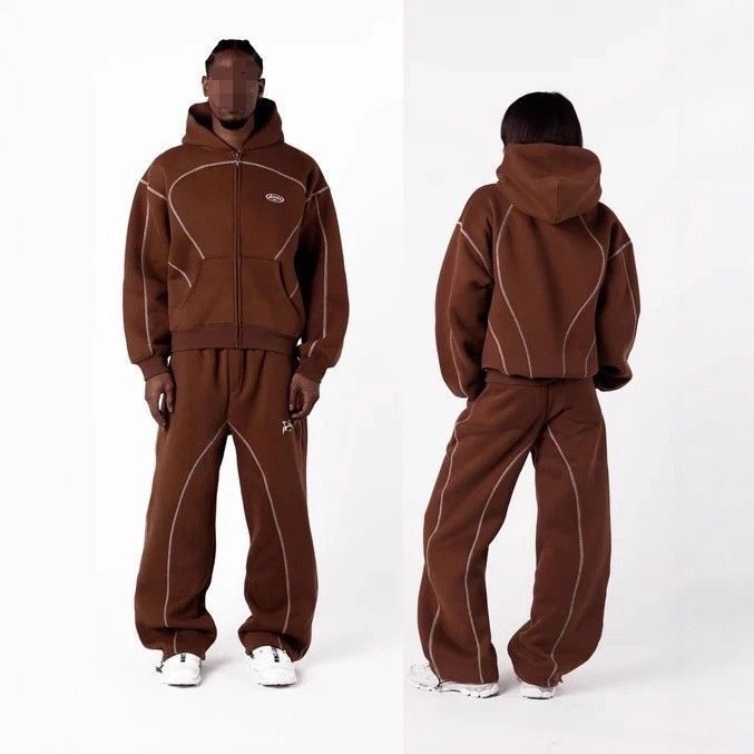 Y2k Streetwear Hoodie & Jogger Set With Bold Letter Print - Trendy Unisex Oversized Fit For Urban Fashion Lovers (Multiple Color Options)_voghion.com