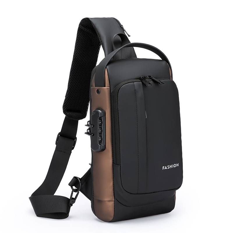 Borsa da petto per ciclismo urbano - Borsa a tracolla antifurto per uomo, borsa a tracolla leggera in nylon traspirante con blocco password_voghion.com