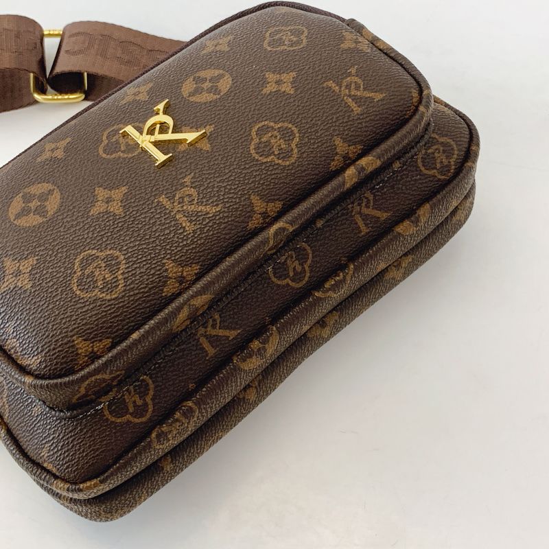 Luxuriöse Umhängetasche für Damen, klassisches Blumenmuster, K-Gold-Akzent, leichter Reißverschluss, verstellbarer Riemen, Pendlertasche, 22 x 6 x 15 cm_voghion.com