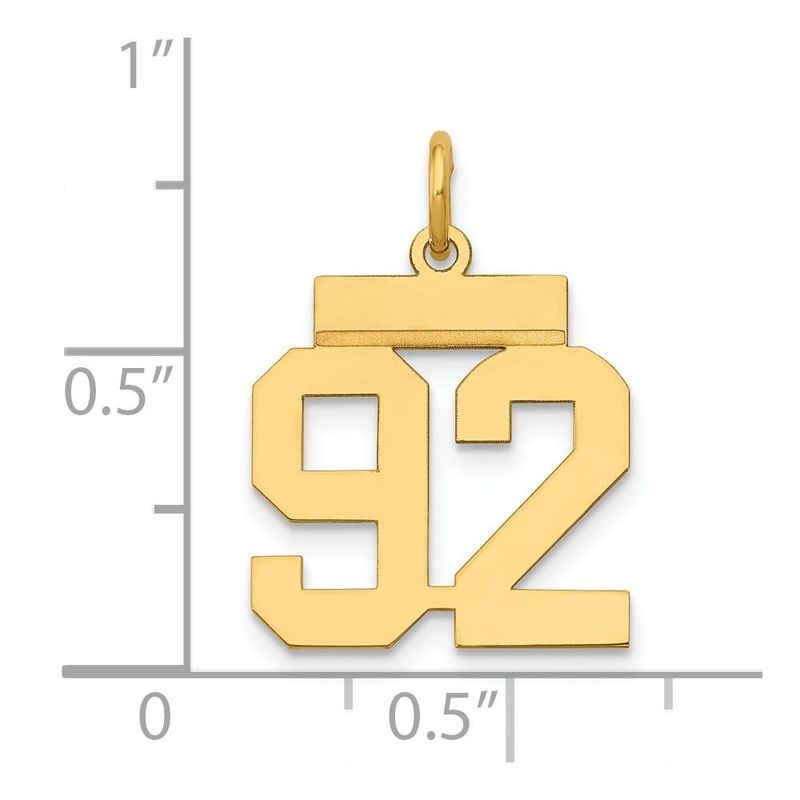 14k Small Polished Number 92 Charm_voghion.com