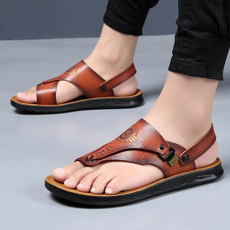 Lässige Flip-Flops für Herren, rutschfeste Sommersandalen für den Außenbereich mit doppeltem Verwendungszweck, Hausschuhe aus ultrafeinem Sperrholz, Sandalen und Sandalen für Herren_voghion.com