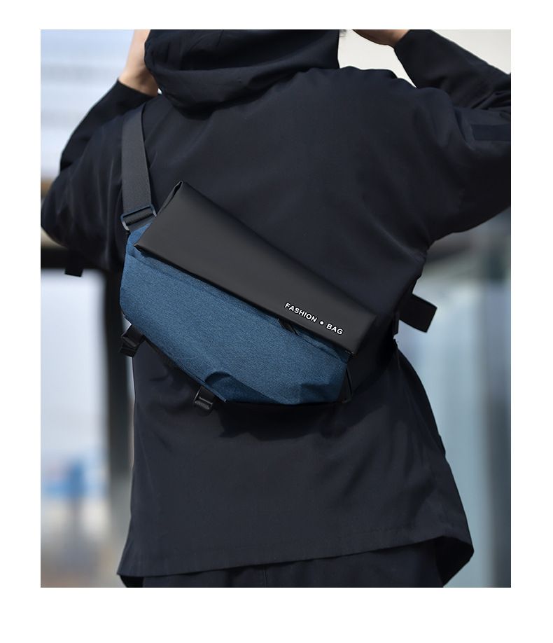 Bolsa tiracolo masculina à prova d'água para iPad, mochila de peito multifuncional com alça ajustável, bolsa de mensageiro de nylon estilosa para ciclismo e deslocamento diário_voghion.com