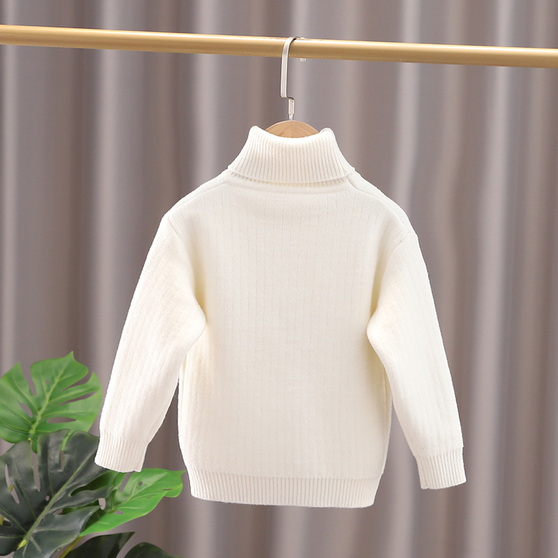 Kanner Nerz Pelzmantel Jongen a Meedercher Baby Mat Fleece Base Mantel Turtleneck Pullover Warm_voghion.com