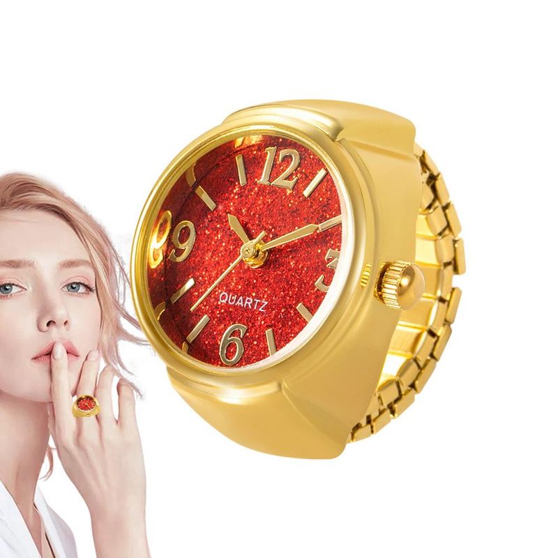 2025 New Arrivals Kvinder Forskellig grafik Urskive Quartz Analog Creative Rustfrit Stål Rem Cool Quartz Finger Ring Watch_voghion.com