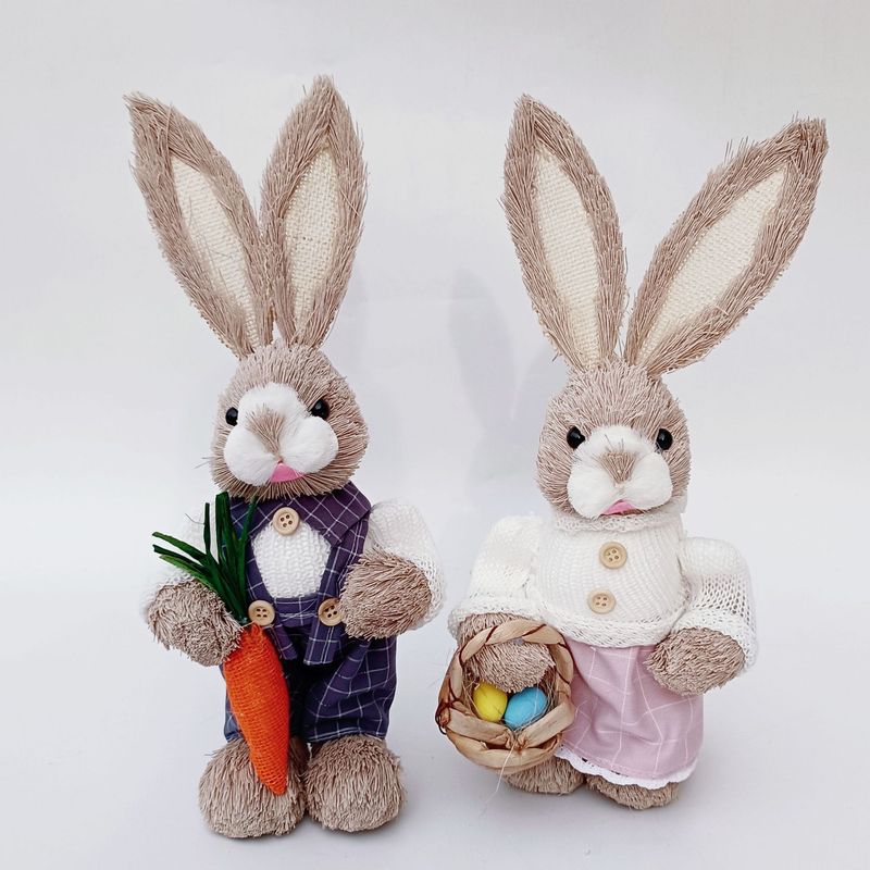 Direkt vom Hersteller: 35 cm kleiner, handgefertigter, immaterieller Weihnachtsschmuck in Form eines Hasen aus Schilfrohr mit Motiv aus der Landschaftslandschaft._voghion.com