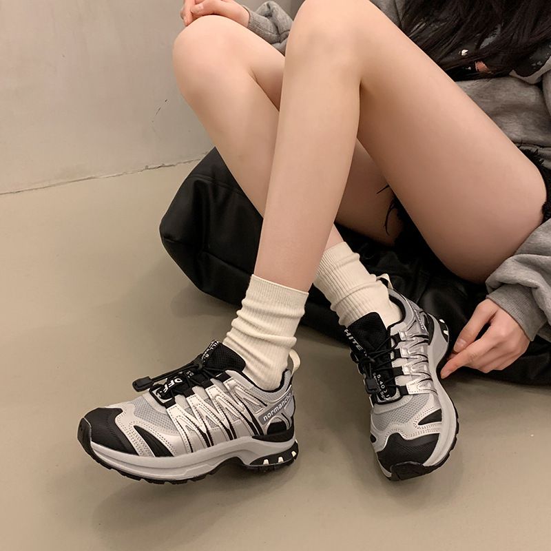 Sneakers casual da donna in vera pelle con suola spessa, 2025, nuove scarpe da trekking e da corsa coreane, alla moda, comode e comode._voghion.com