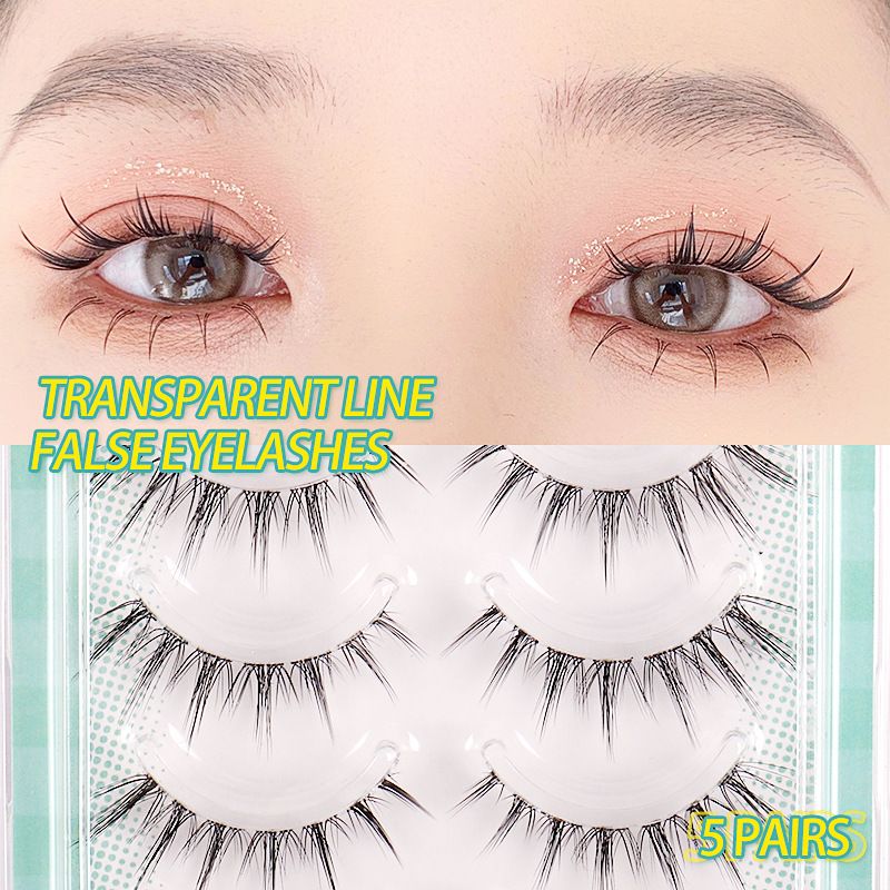 False Eyelashes Transparent Terrier Deviruchi Natural Long Cartoon False Eyelashes 5 Pair Of Natural Eyelashes_voghion.com