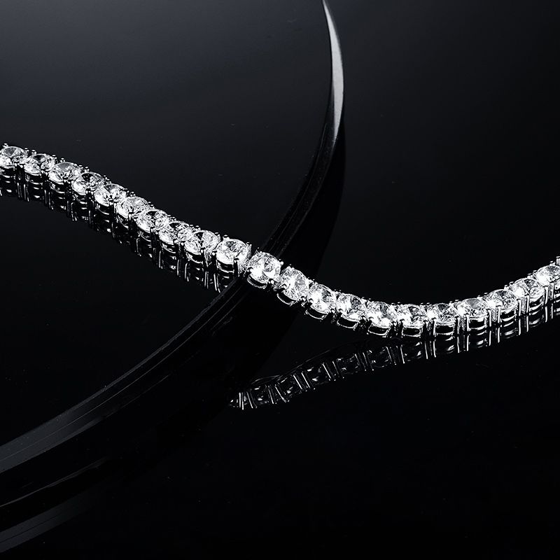 Messing casual klassieke stijl ronde plating inleg zirkoon tennisarmband_voghion.com
