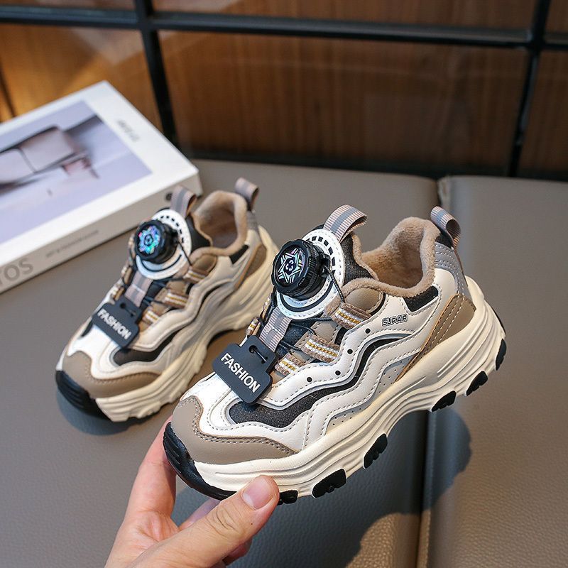 Mutter Kinder Herbst Und Winter Neue Heißer Verkauf Mode Taste Papa Schuhe Plus Wildleder Leder Mittlere Und Große kinder sport Schuhe_voghion.com