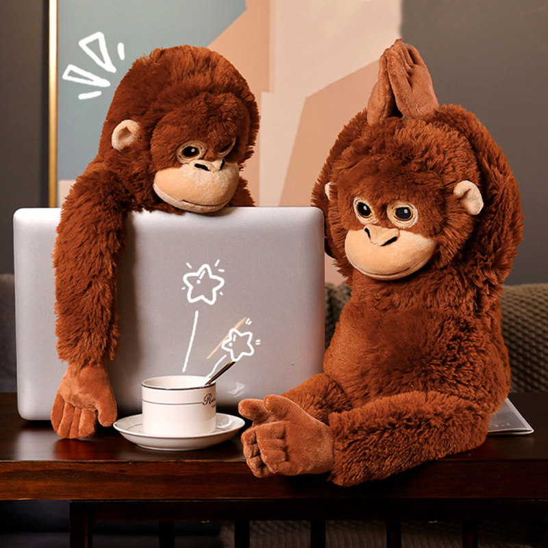 ToysMall Orangutan Papusa Perna Frumos Desene Animat Maimuta cu brate lungi Jucărie moale Companion Jucărie liniștitoare Papusa cu animale de pluș Jucărie de plus pentru copii_voghion.com