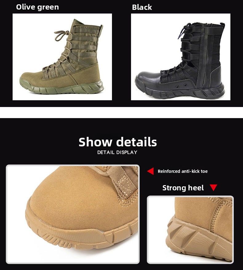 Wanderstiefel High Top Tactical Desert Brown Leichte Kampftrainingsstiefel_voghion.com