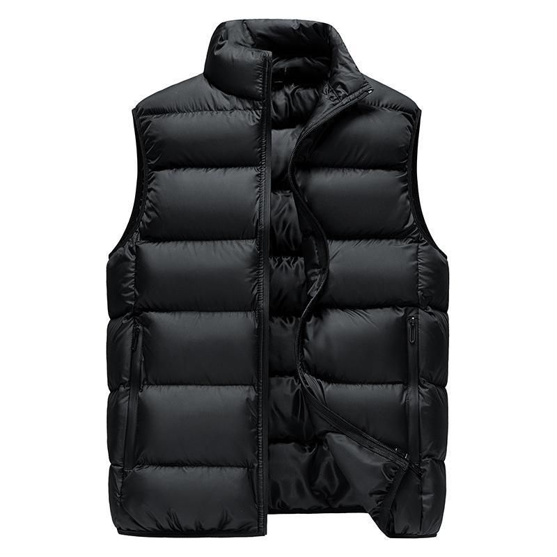 Thermo-Pufferweste für Herren, schwere Steppjacke für Herbst und Winter, warmer, mit Fleece gefütterter ärmelloser Mantel für Freizeit und Sport im Freien_voghion.com