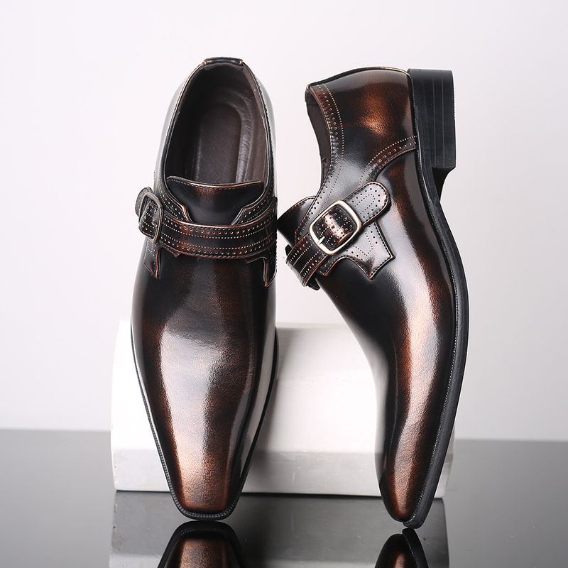 TerraStride 2025 New Spring Business Casual Formal Square Toe Leather Large Size Men's Shoes_voghion.com