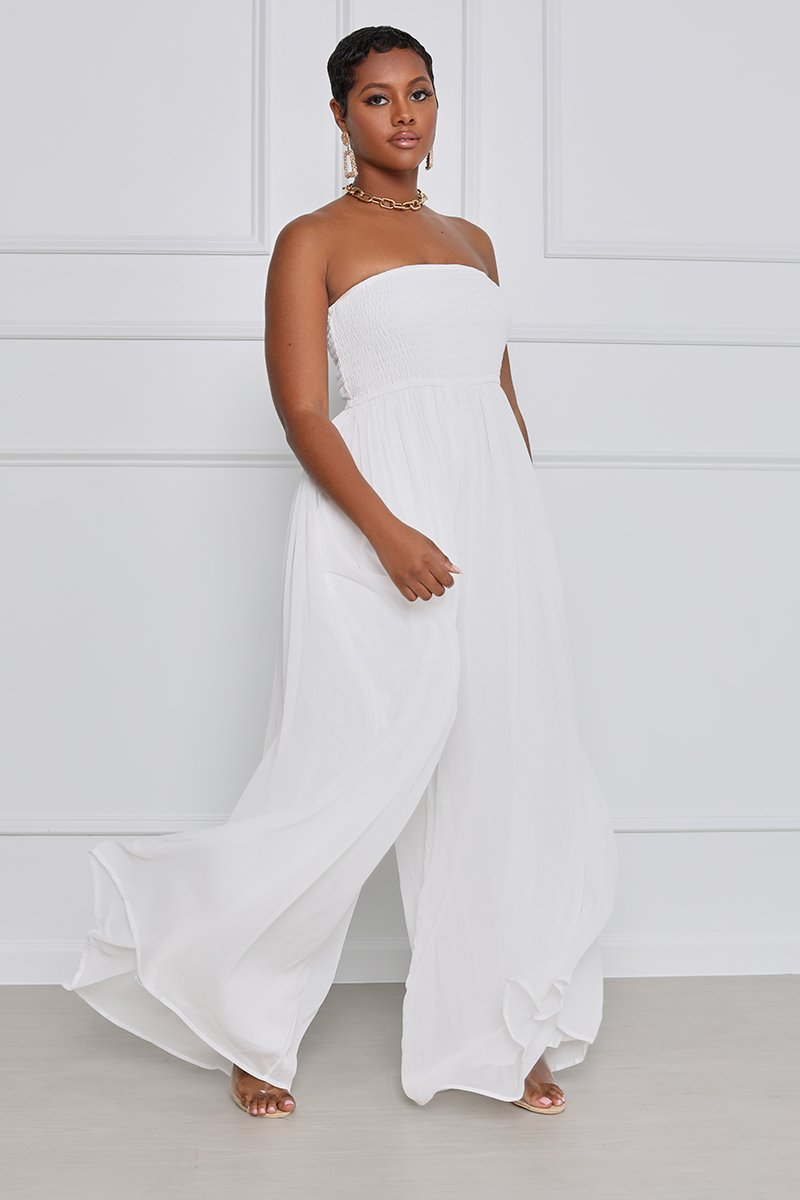 Combinaison pantalon taille haute en mousseline de soie, décontractée, jambes larges, bleue, pour femme, combinaison d'été_voghion.com
