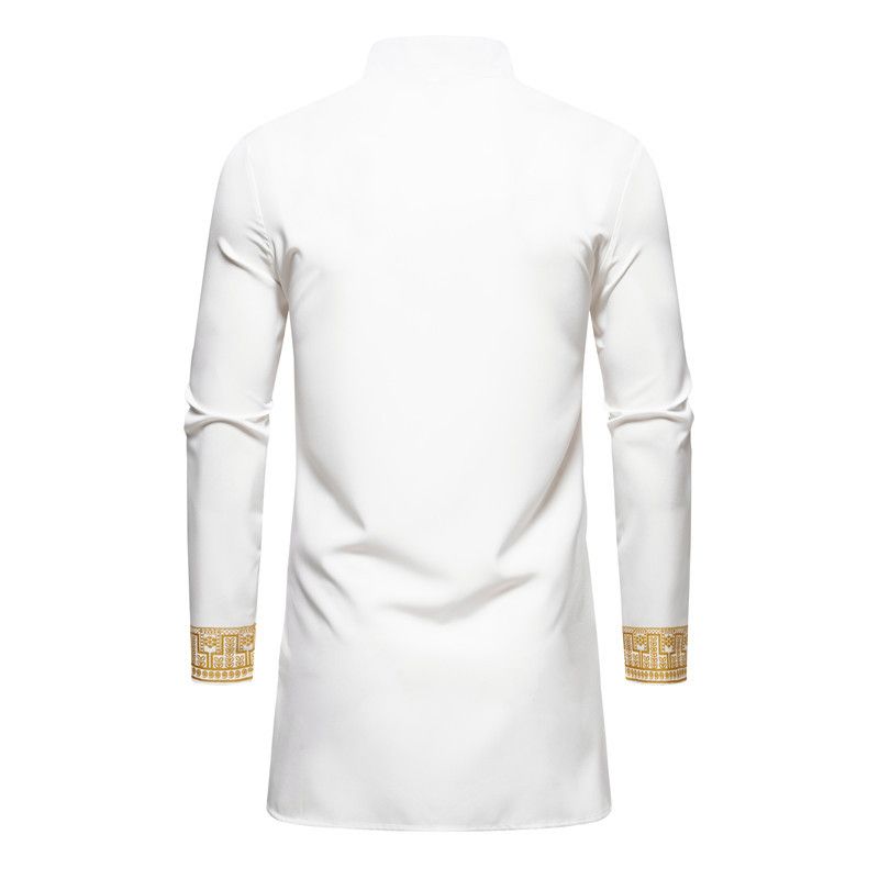 Men's Clothing New Men's Robe Fashion Hot Stamping Printing Suit Size Muslim Casual Two Piece Suit_voghion.com