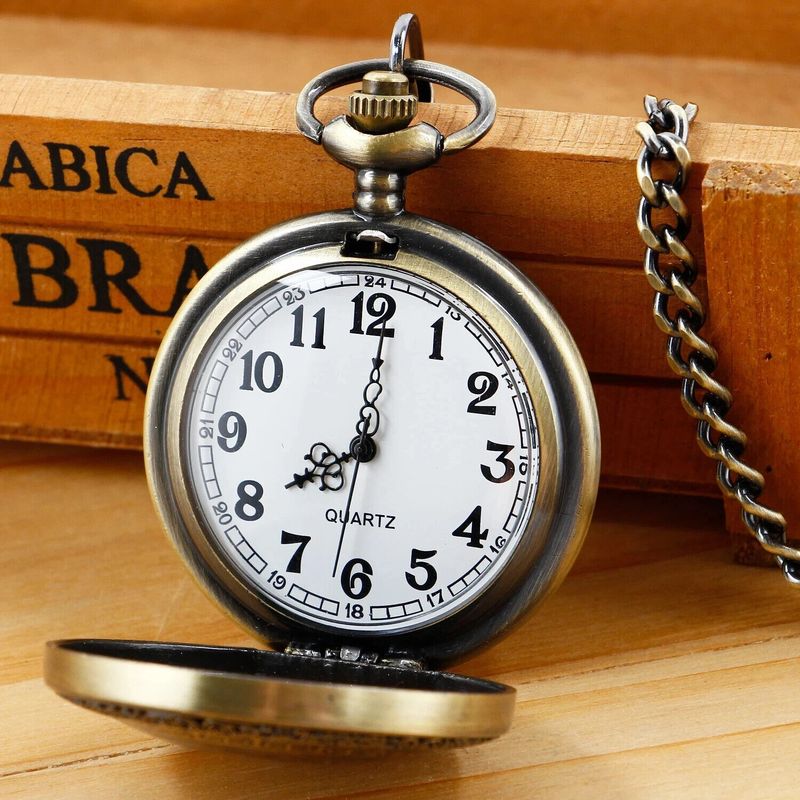 Presenting Auspiciousness Nostalgic Classic Flip Cover Ancient Dragon And Phoenix Pattern Wall Clock Collectible Unisex_voghion.com