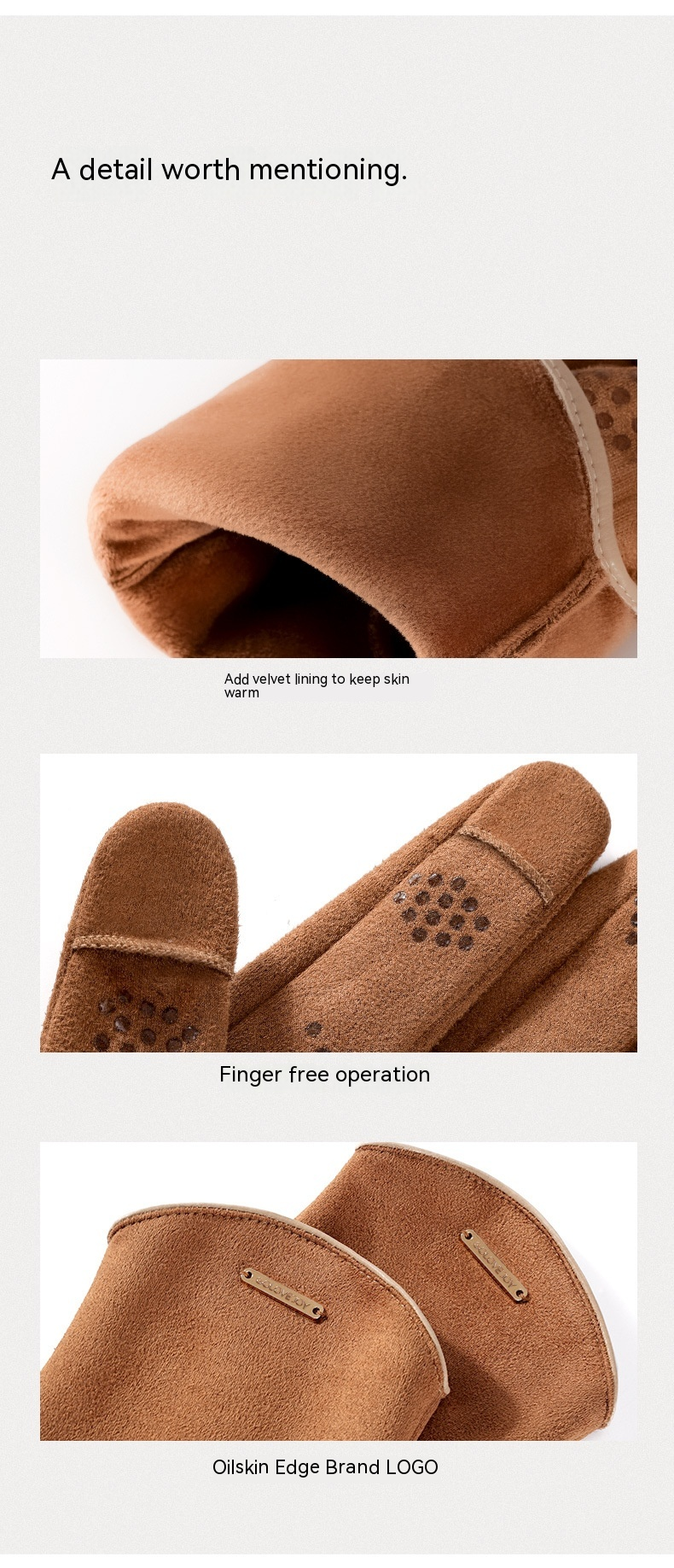 Neue warme Winterhandschuhe für Männer zum Reisen und Radfahren: Wildlederhandfläche für Rutschfestigkeit, verdickter Samt, winddicht und Wärmespeicherung_voghion.com