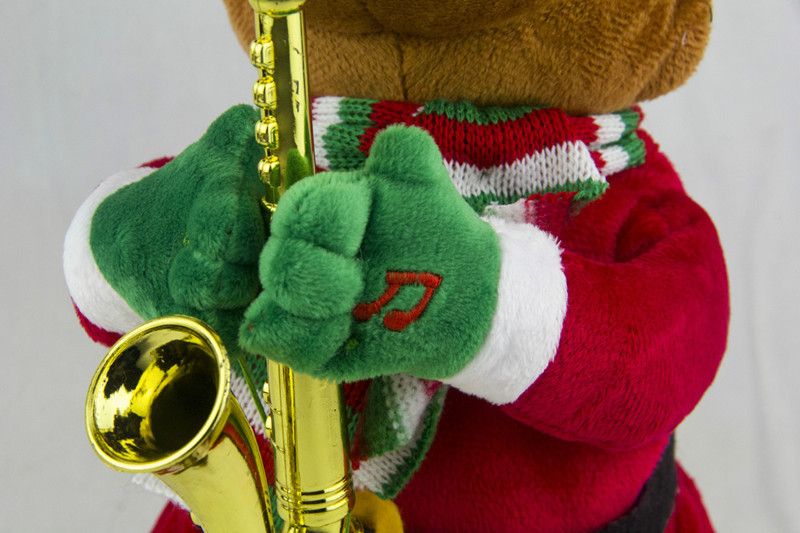 Kerst zingende dansende pluchen speelgoedset - Kerstman rendier sneeuwpop met muziek en beweging, zacht knuffeldier cadeau voor kinderen tijdens de vakantie_voghion.com