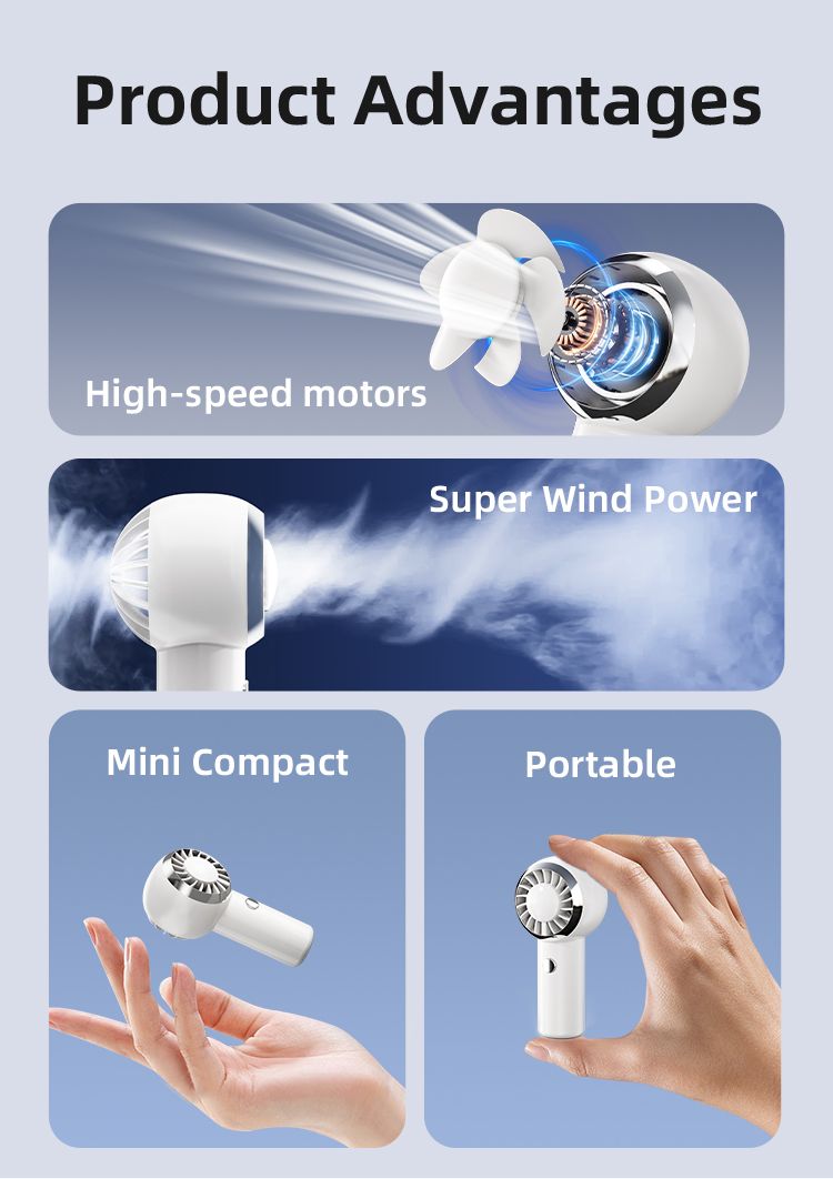 2025 New Ultralight Only 60G Mini Size Handheld Portable Air Cooler Pocket Fan Rechargeable For Traveling Shopping_voghion.com