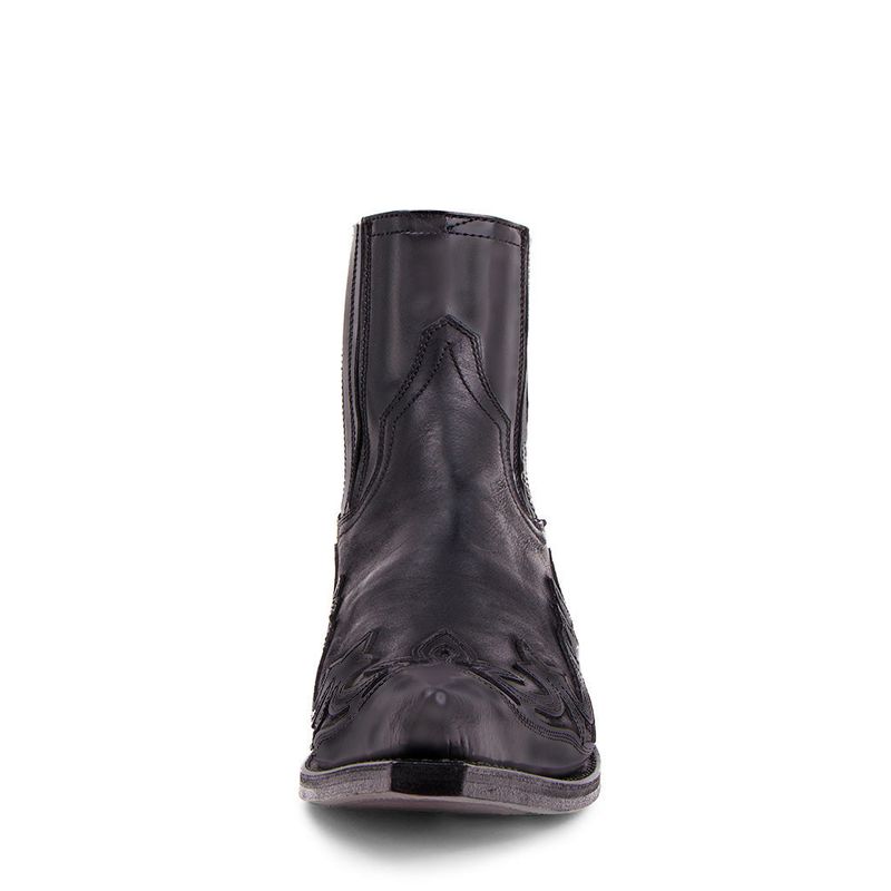 Stivali da cowboy western con tacco alto e punta spazzolata, unisex, stivali a metà polpaccio_voghion.com