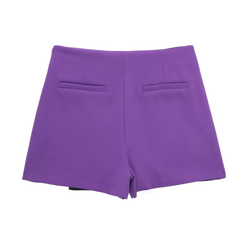 Womens' clothes new fashion solid color asymmetric slim culottes women's shorts A8YS7135_voghion.com