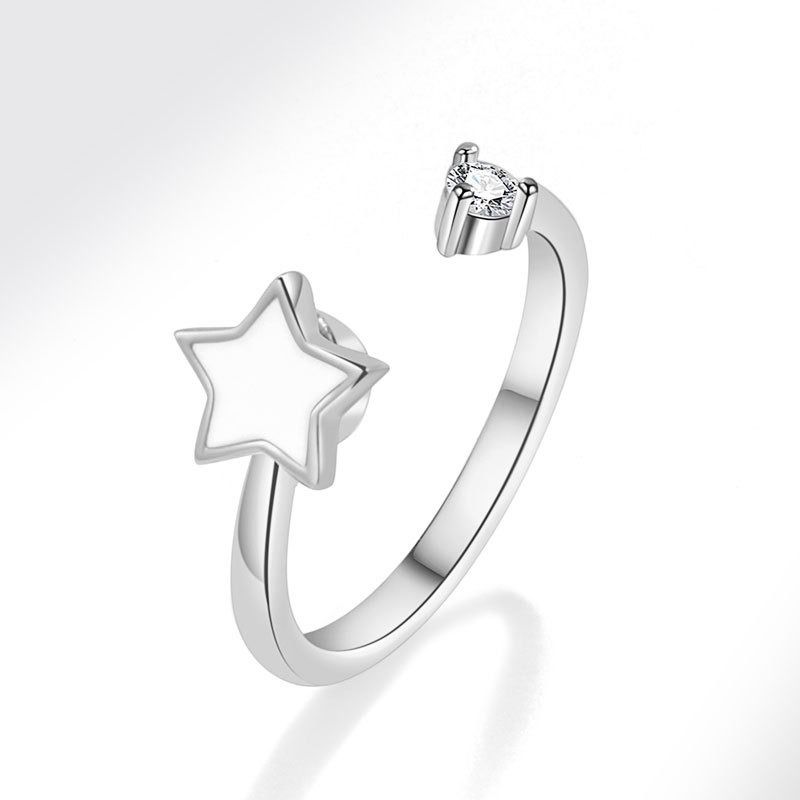 Mode Kolmnsta Rotierender Stern Einstellbare Angst Relief Öffnung Ringe Für Frauen Mädchen Dazzg Zirkonia Ring Party Schmuck Geschenk_voghion.com
