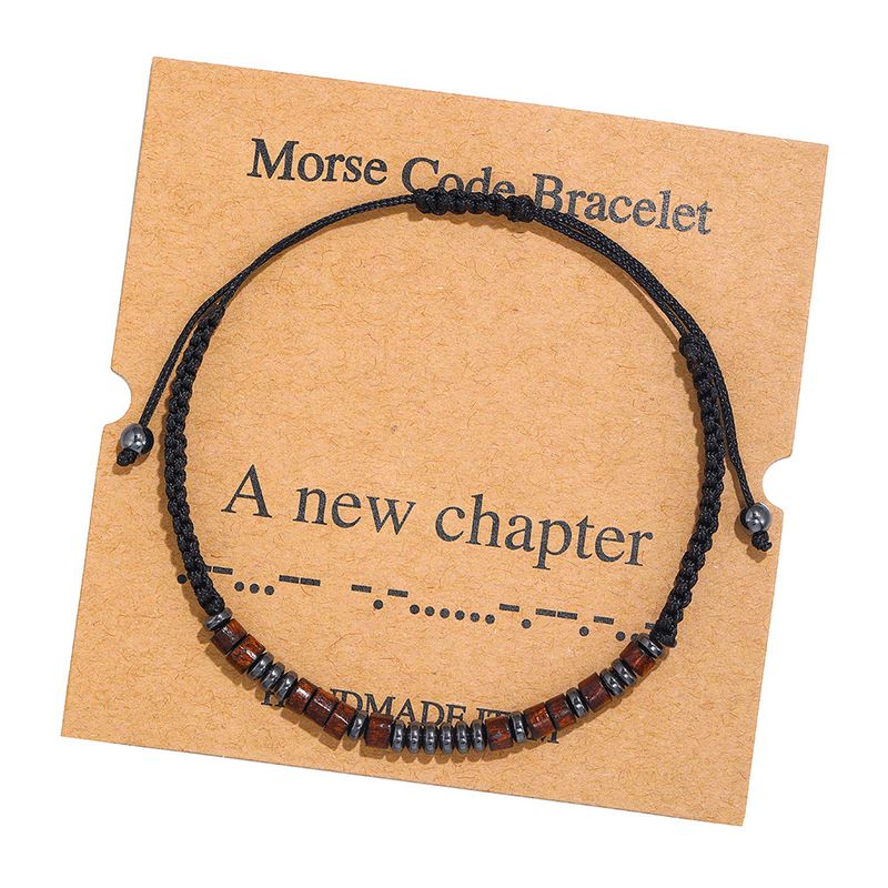 Bracciale intrecciato di vendita calda Bracciale alfanumerico di coppia con codice Morse Bracciale con codice Morse_voghion.com