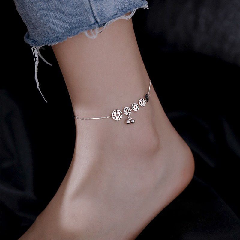 Coin Round Bead Copper For Women S Pure Silver Ancient Personality Cold Style High-end Sense Wealth-attracting Money_voghion.com
