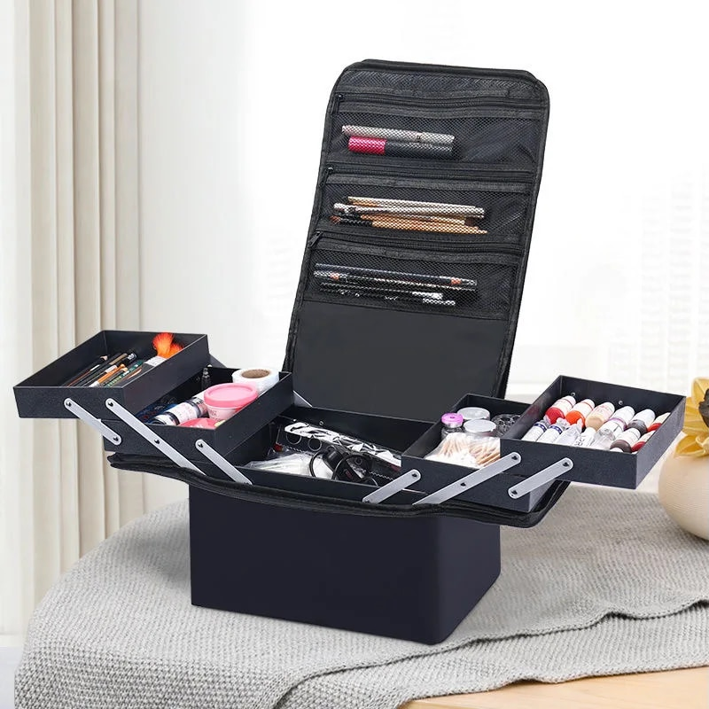 Nouveau sac de maquillage de grande capacité multicouche manucure coiffure broderie trousse à outils cosmétiques mallette de rangement trousse de toilette_voghion.com