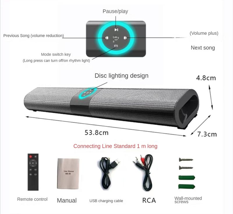 Système de barre Bluetooth, haut-parleur sonore Super puissant, filaire, sans fil, stéréo, cinéma maison, projecteur TV_voghion.com
