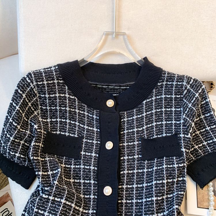 Women's Clothing New Summer And Autumn Design Temperament Slim Ice Silk Knitted Tops_voghion.com