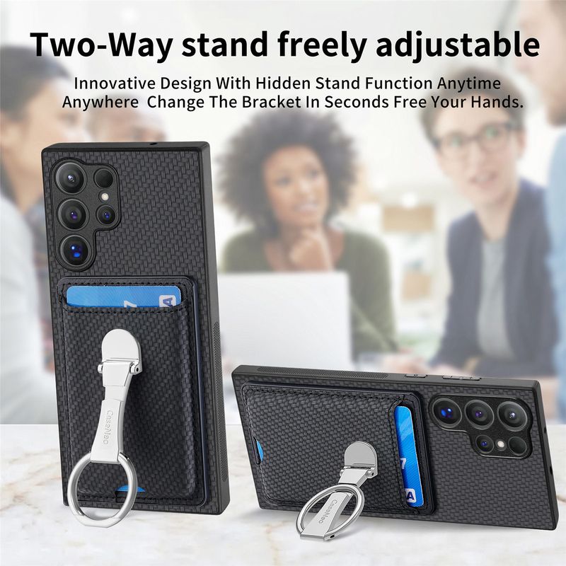 TechGlobe Compatible With Samsung S25 Hardware Ring Multi-angle Card Holder Phone A06/A16/A25/A36/A55 Protective Case_voghion.com