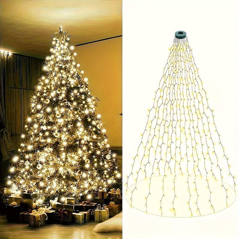 1 pz Luci di Natale a LED per esterni Luci a stringa 8 modalità di illuminazione Luci decorative per le vacanze per alberi RV Casa Giardino_voghion.com