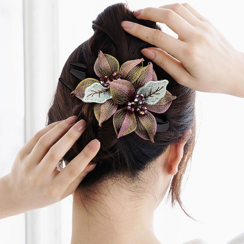 Explosion Entenschnabel Haarspangen Echtkupferdraht Clip Hinterkopf Platte Haar Top Clip Kopfschmuck weiblich Kristall elegant_voghion.com