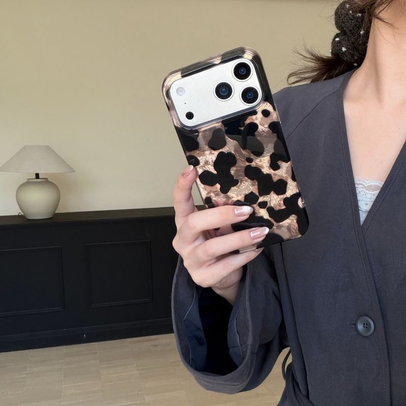Applicable To Apple 16 Mobile Phone Case Iphone17promax Sweet And Cool Ins High-end Black Gold Leopard Print Niche New 14 Women's Models_voghion.com