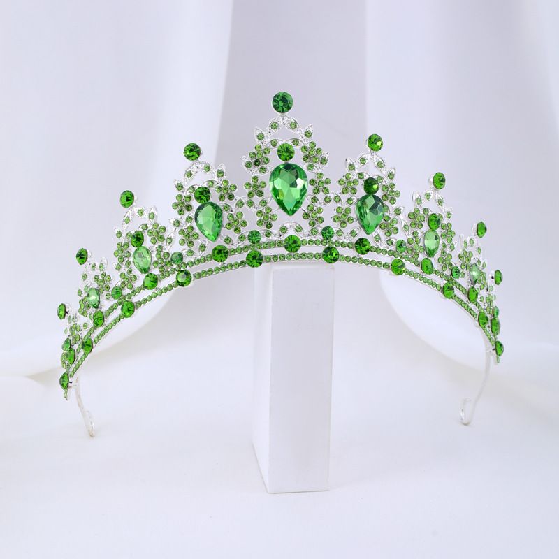 Coroană de mireasă cu pietre prețioase negre nobile, cu diamant, din aliaj, pentru coafură de nuntă, accesorii de păr, coroană de seară pentru banchet_voghion.com