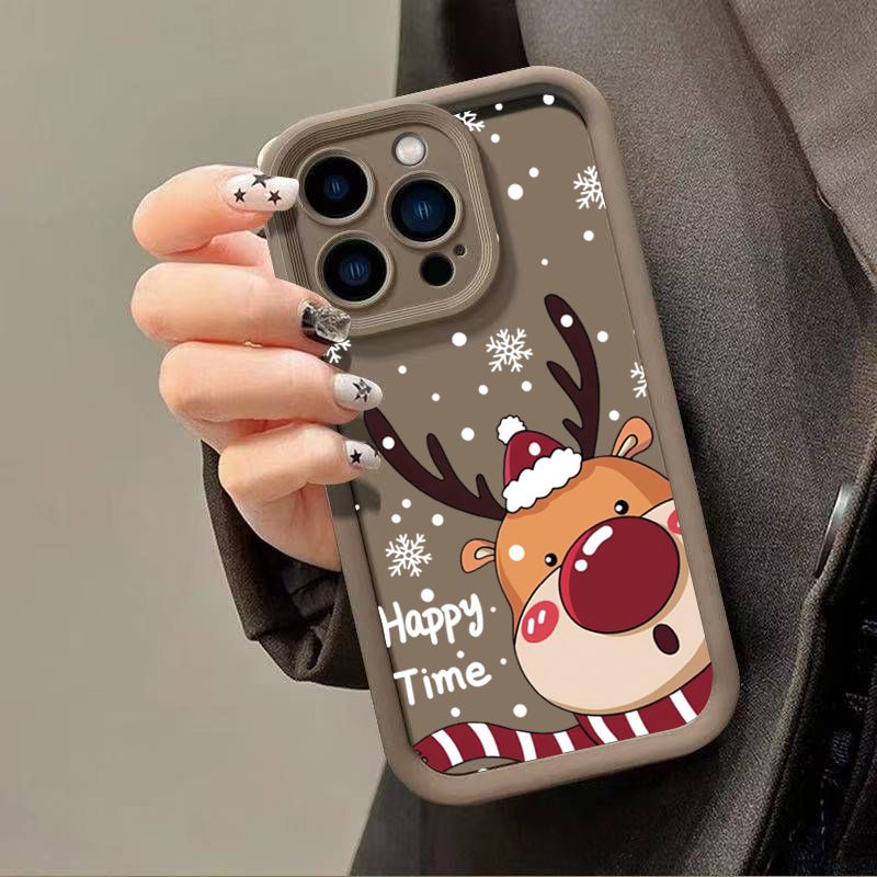 Christmas Elk Deer Print Graphic Phone Case For IPhone 17 16 Pro Cases For IPhone Air 16 15 14 13 12 11 Pro Max 16 15 14 Plus 13 Cover_voghion.com